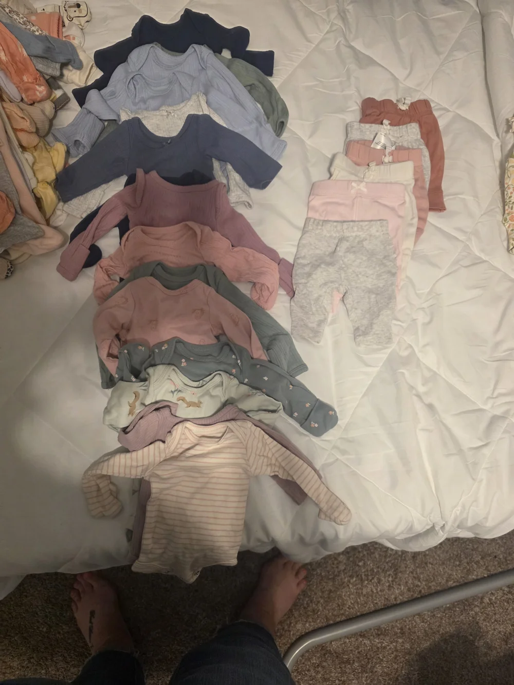 Baby PREEMIE Long Sleeve Onesie & Pants Set - Pastel Mix